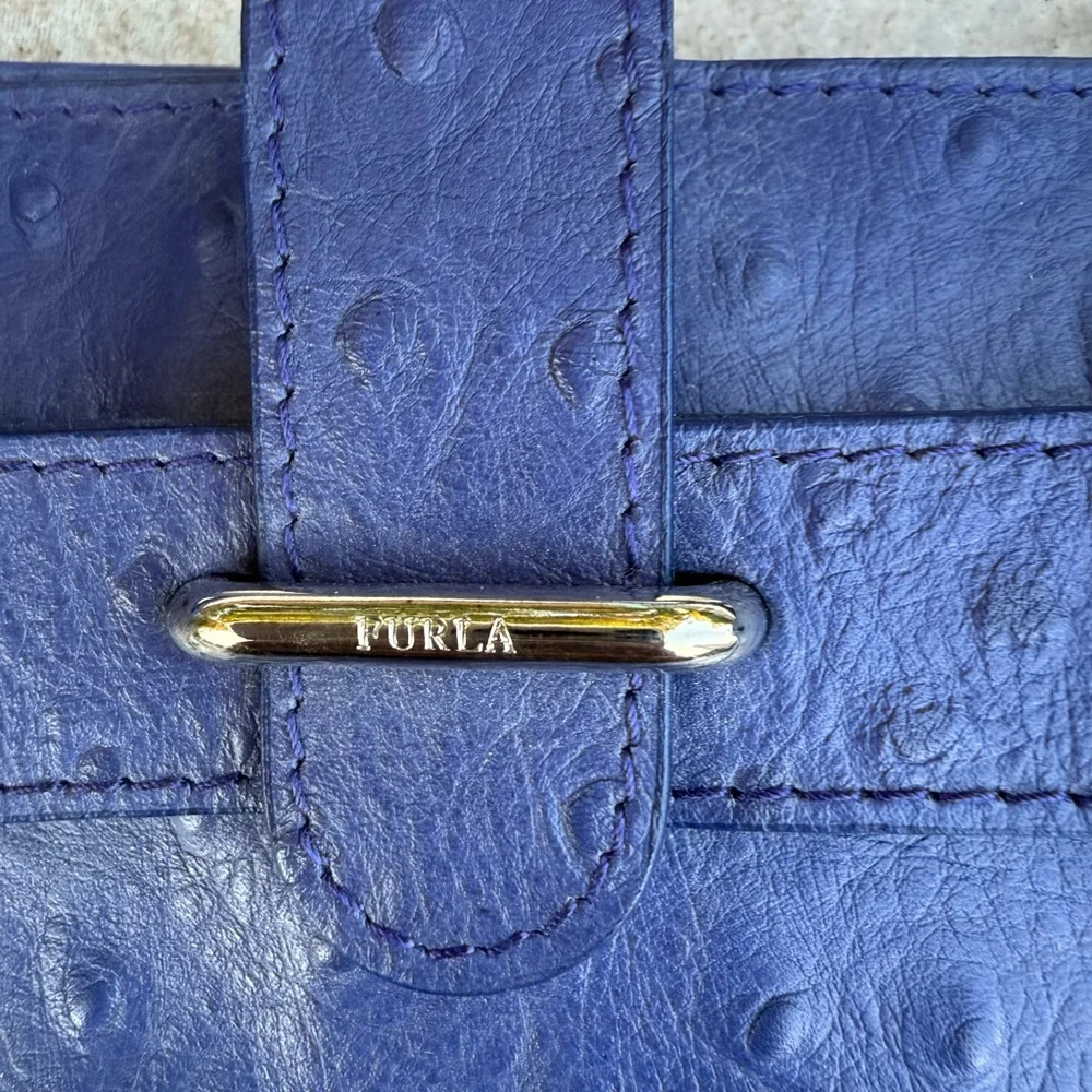Furla Ostrich Print Leather Purse - Picture 7 of 14
